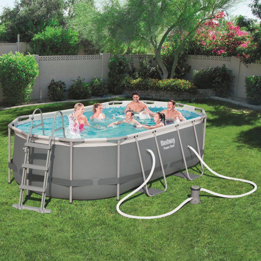 Bestway pool ovan mark 4,3x2,5m - 1m djup | Power Steel Oval (56620) pool – Bestway pool ovan mark 4,3x2,5m - 1m djup | Power Steel Oval (56620)