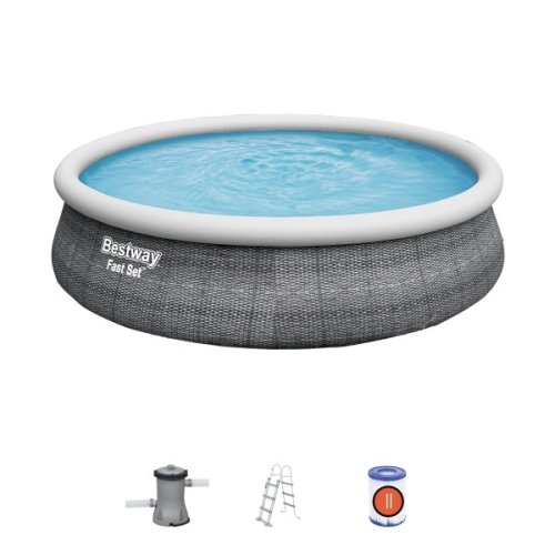 pool – Bestway Fast Set Pool Set 457 x 107 cm med pump och stege 12.362 L