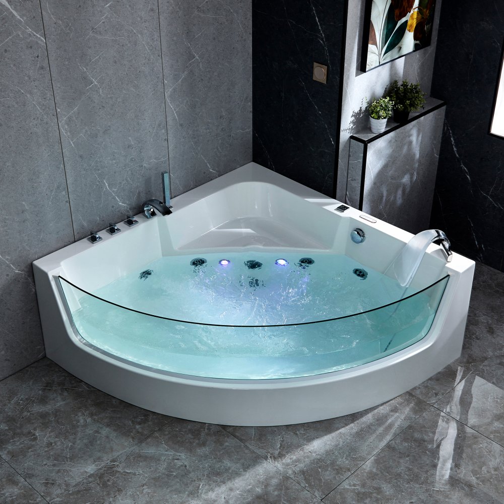 Bubbelbadkar hörn med underhållsvärme | 150x150cm | BK-058 bubbelbadkar – Bubbelbadkar hörn med underhållsvärme | 150x150cm | BK-058