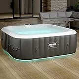 Arebos Whirlpool | automatisk uppblåsbar | inomhus och utomhus | 6 personer | LED-ljusband | 130 massagestrålar | 910 liter | inkl. lock | Bubble Spa & Wellness Massage pool – Arebos Whirlpool | automatisk uppblåsbar | inomhus och utomhus | 6 personer | LED-ljusband |