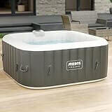 pool – Arebos uppblåsbar bubbelpool utomhus | 4 personer | 130 munstycken | 154 x 154 cm | 600 liter