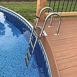 GLZXMQBP Badstege, hopfällbar båtstege, rostfritt stål, båtstege, teleskopisk 4 stegs stege för pool/båt, pool, marin, bakingång, ponton marinyacht med ledstång och breda ribbor pool – GLZXMQBP Badstege, hopfällbar båtstege, rostfritt stål, båtstege, teleskopisk 4 stegs stege f