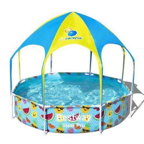 Bestway Steel Pro 56432, 1688 l, Pool med ram, Orange, Gul, 13,4 kg pool – Bestway Steel Pro 56432, 1688 l, Pool med ram, Orange, Gul, 13,4 kg