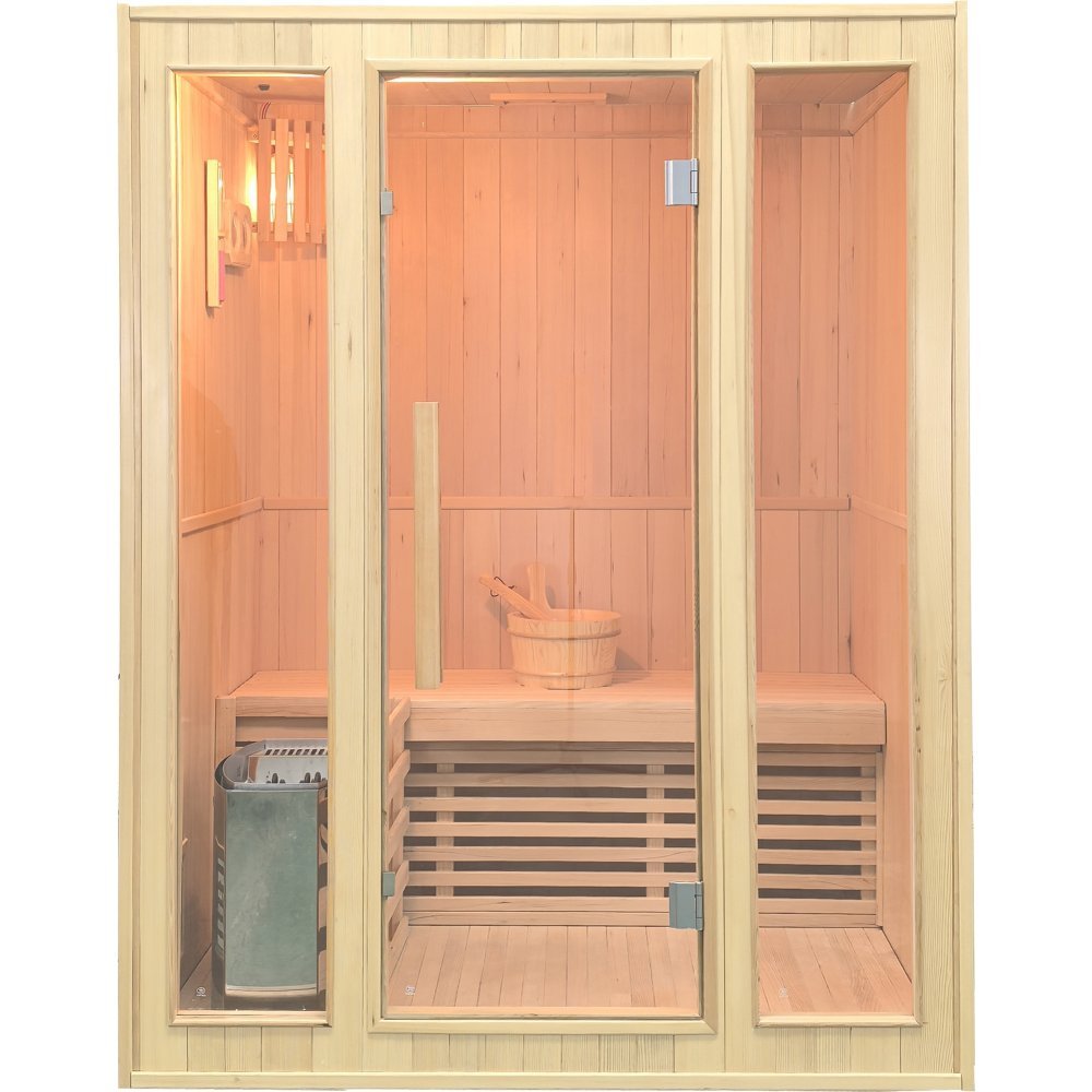 Basturum 2–3 personer | Hemlock & glas | 150x120 cm | Harvia 4,5 kW | Kompakt inomhusbastu för hem & fritidshus bastu & basturum – Basturum 2–3 personer | Hemlock & glas | 150x120 cm | Harvia 4,5 kW | Kompakt ino