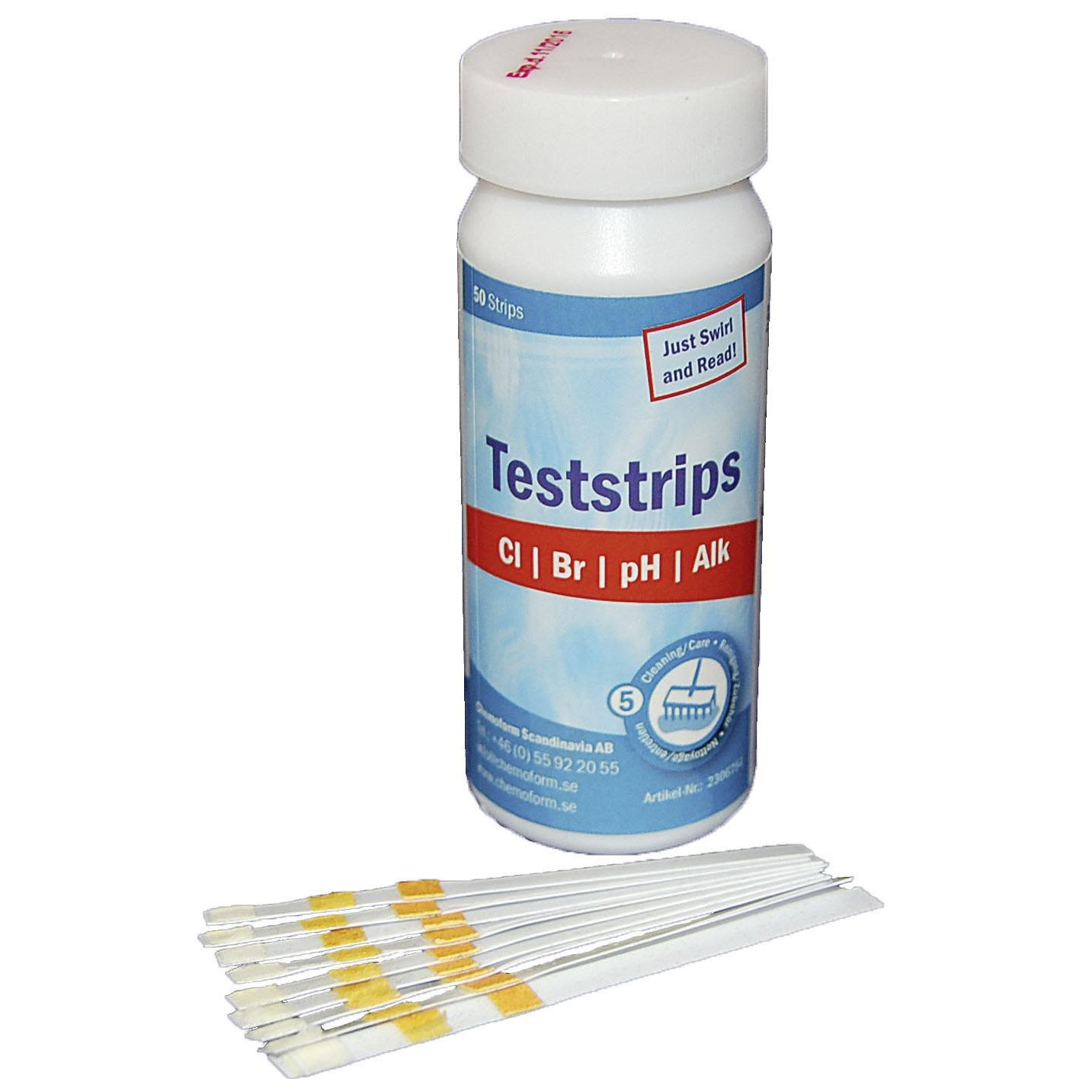 Planet Pool 2306754 Teststicka pH/klor/brom/alkalinitet, 50-pack