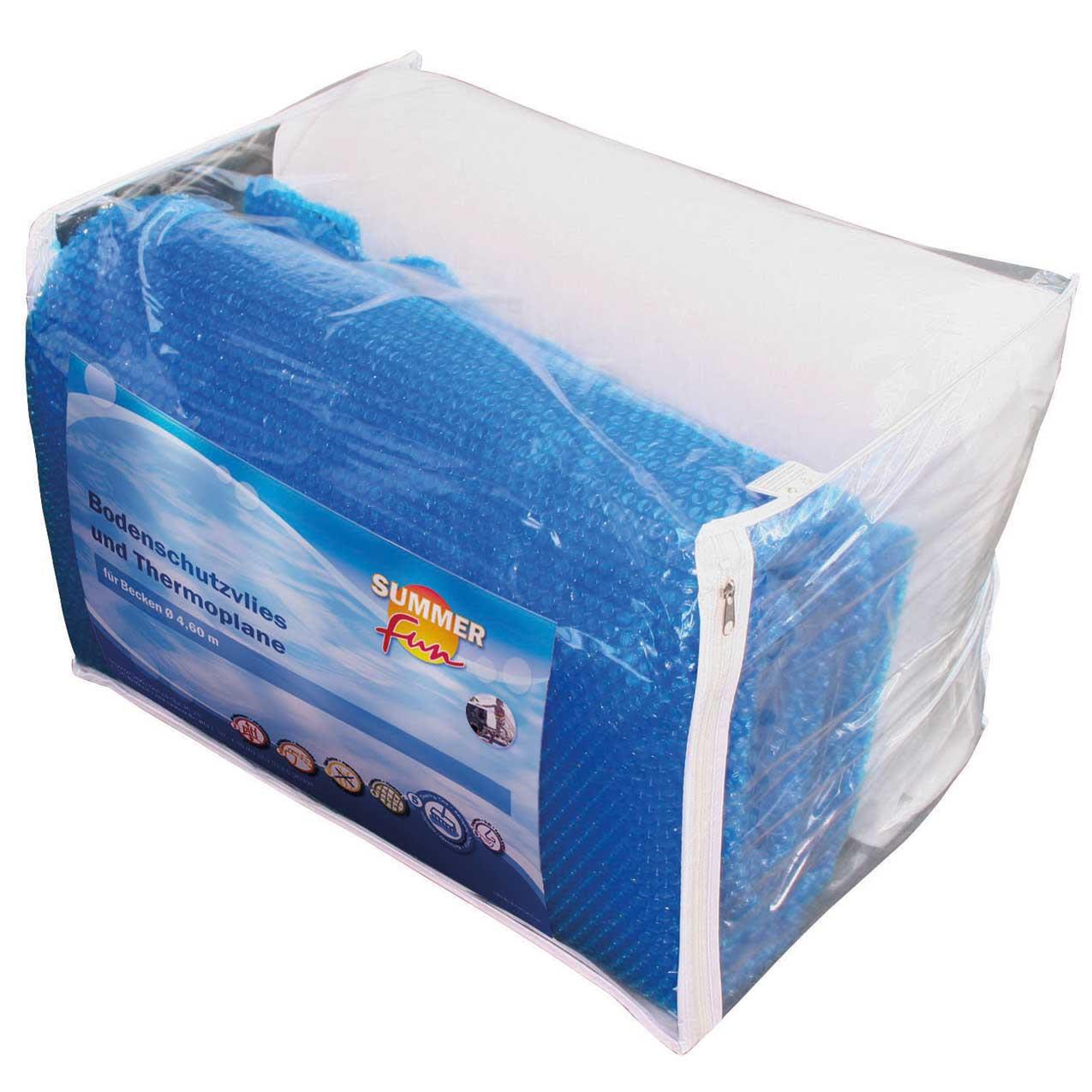 Planet Pool 2500681 Bottenskyddsmatta med termotäcke, Ø244 cm